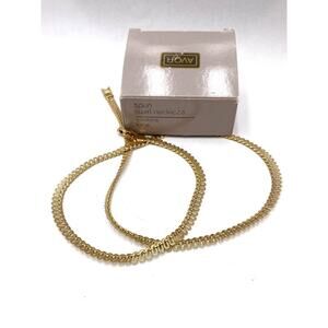 AVON Necklace Spun Swirl Flat Chain Gold Tone 21” 1990s